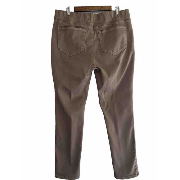 NYDJ Pull On Jegging Jeans Elastic Tan Brown Skinny Stretch Neutral High Rise 16 - Picture 2 of 14